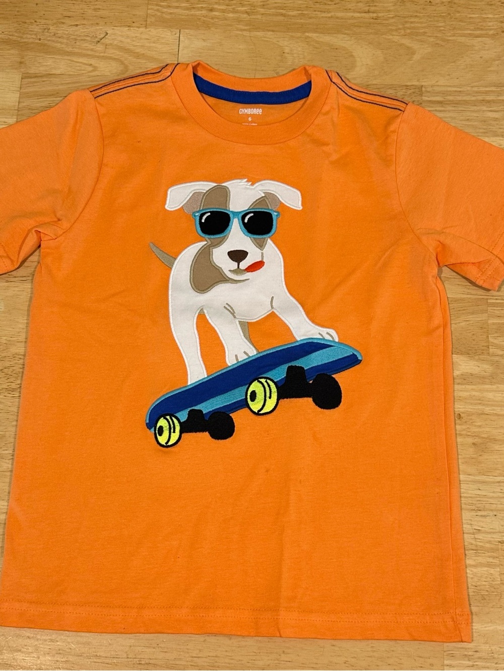 Gymboree Orange Skateboarding Puppy Tee with Sunglasses